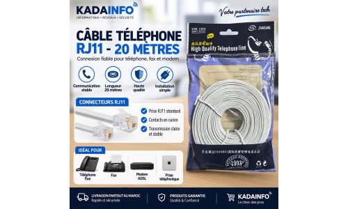 CABLE RJ11 20M