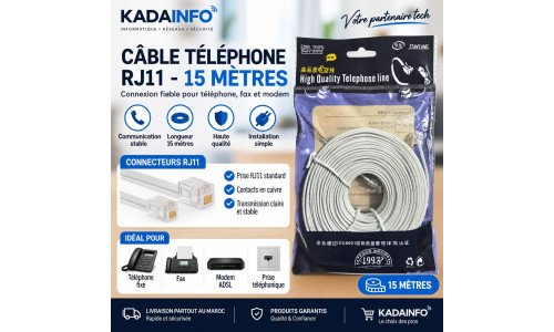 CABLE RJ11 15M