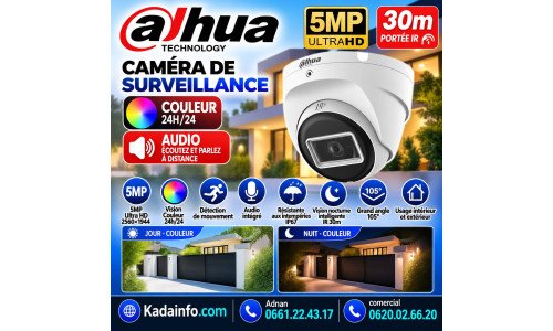 CAM 5M DAHUA DOOM Collor AUDIO 30M
